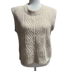 Madewell Sleeveless Cable Knit Sweater Vest – Cream | Size S